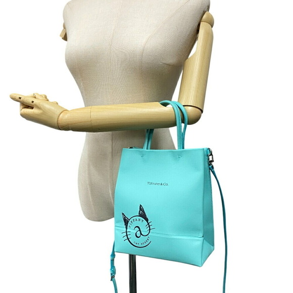 TIFFANY & Co. Cat Street Shoulder Tote Bag Blue - Picture 10 of 12